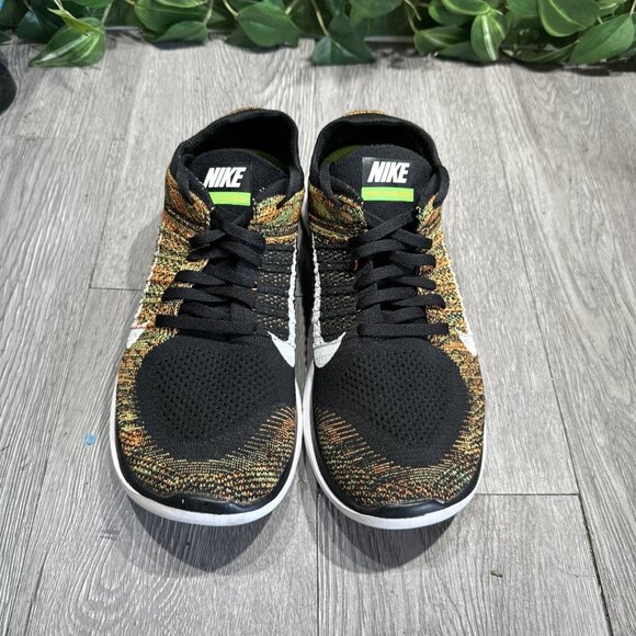 Nike Free 4.0 Flyknit Black White Poison Green Total Orange  Nike Free 4.0 Flyknit Black Green‎ Orange 2014 631053-006 Size 9 Rare